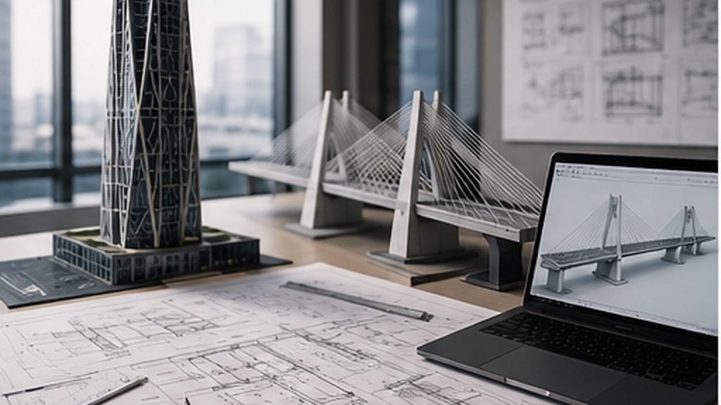 Bridge design model for civil engineering project